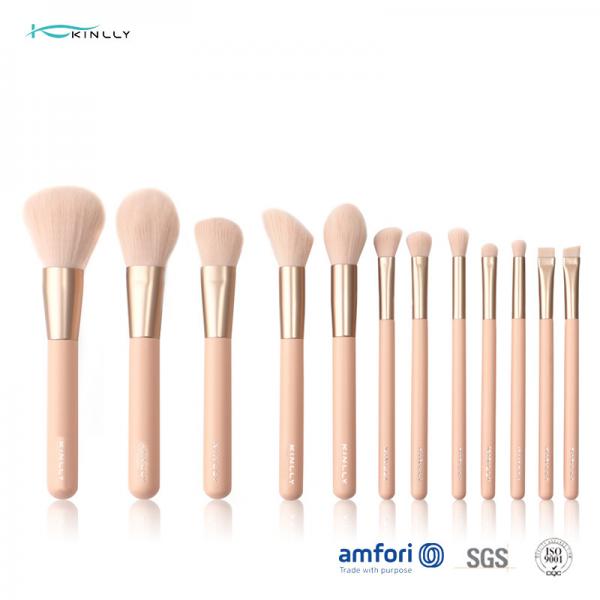Quality Poly Bag Wooden Handle 12pcs Cosmetic Makeup Brush Set for sale