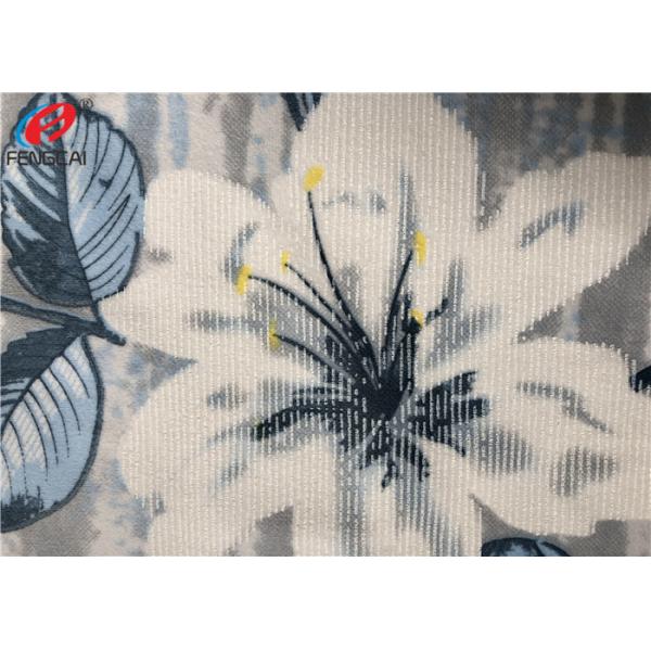 Quality Press Glue Polyester Sofa Velvet Upholstery Fabric , Print Knitted Fabric for sale
