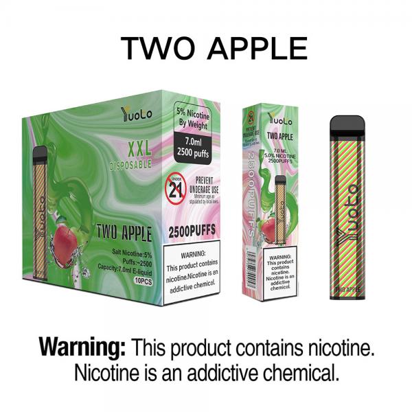 Quality Yuoto 2500puff Flavored Electronic Cigarette With Logo Printing for sale