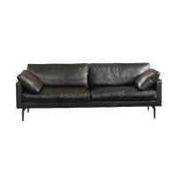 China 2 Seat Office Sectional Sofa Set Black Leather Home Office Couch factory