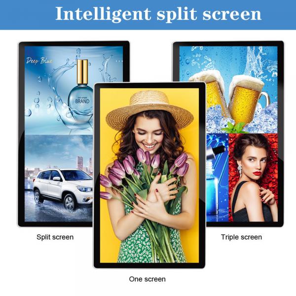 Quality 65 Inch 1080P Wall Mount LCD Display , Wall Mounted Advertising Display for sale