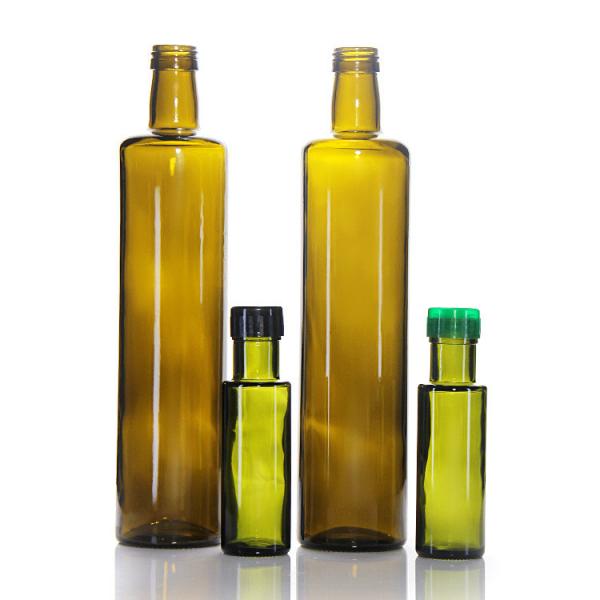 Quality Green Olive Glass Oil Bottle Container Bulk 250ml 1000ml 1L for sale