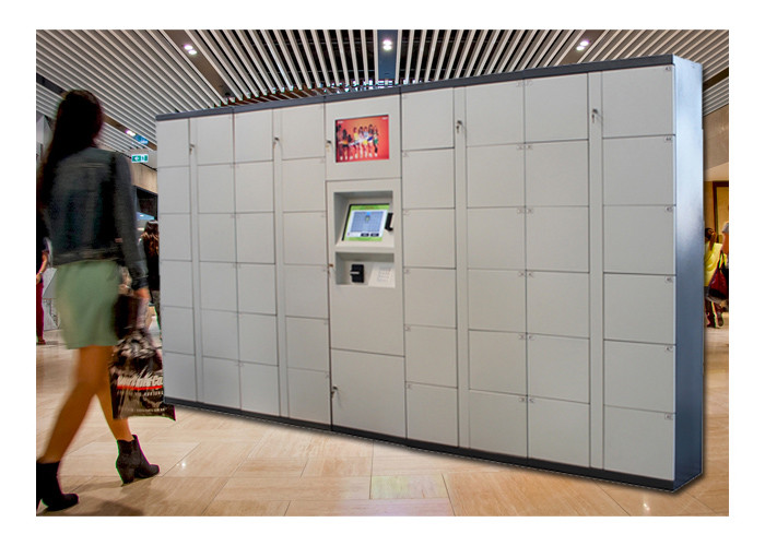 China Indoor Airport Bus Station Pin Code Luggage Lockers With Cell Phone Charging Function factory