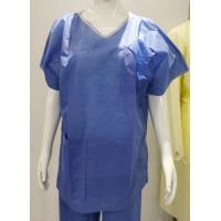 Quality SMS Hospital Disposable Scrub Suits With Short Sleeves Blue Color for sale