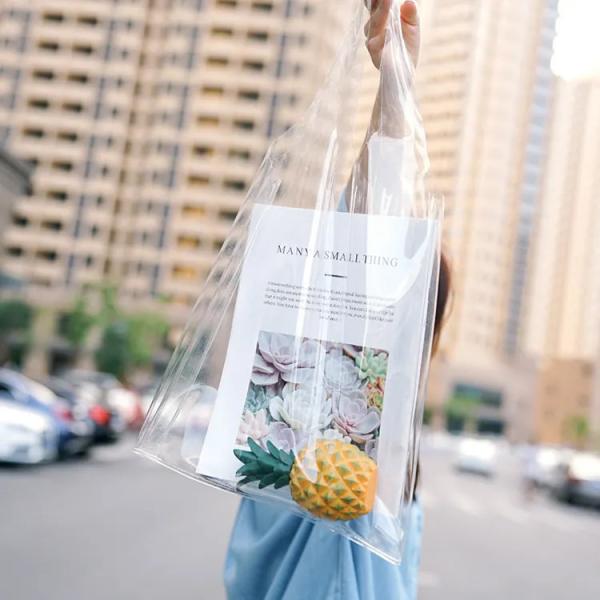 Quality Transparent  Clear PVC Tote Bag Clear Purse For School Stadium Concerts Plastic Purse for sale