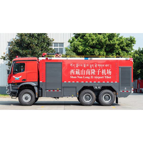 Quality 6x6 Benz Chassis Single Cabin Airport Fire Truck with 2 Seats for sale