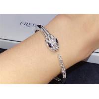 Quality Charming 18K Gold Diamond Jewelry , BVL Serpenti Bangle Bracelet With Blue for sale