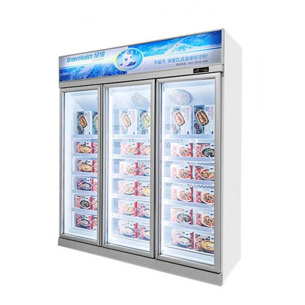 Quality 3 Doors Upright Commercial Display Freezer -22°C Fan Cooling With Automatic for sale