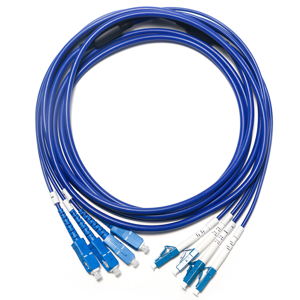 Quality SC LC Fiber Optic Patch Cord Multimode Dual-Core OM3 4/4 10G for Survailiance for sale