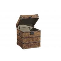 China Large Leather Square Storage Trunk , Bedroom Storage Trunk Chest Copper Lock factory