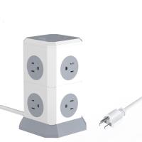 China Customized Universal Multi Plug Tower Power Strip with USB Port and 1.8M Extension Cord for sale