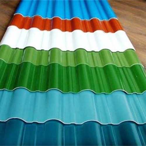 Quality Color Coated Corrugated PPGL Steel coil  ,55% galvalume with color coated corrugated metal used in warehouse for sale