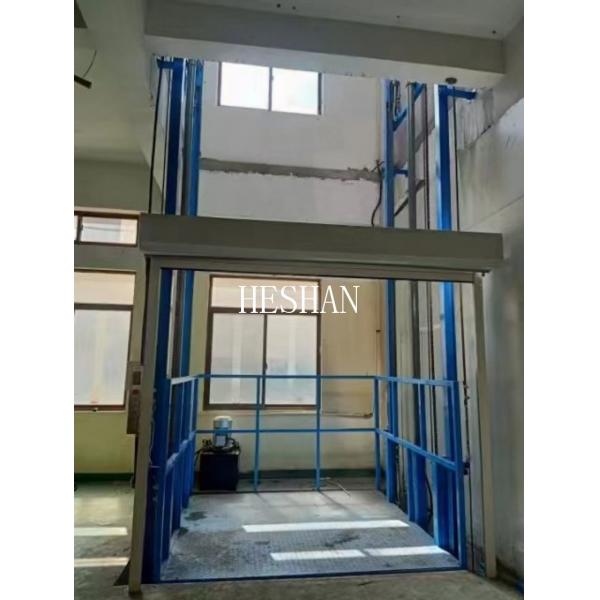 Quality Heavy Duty 4 Post Steel Cargo Lift Elevator Platform Hydraulic For Warehouse for sale