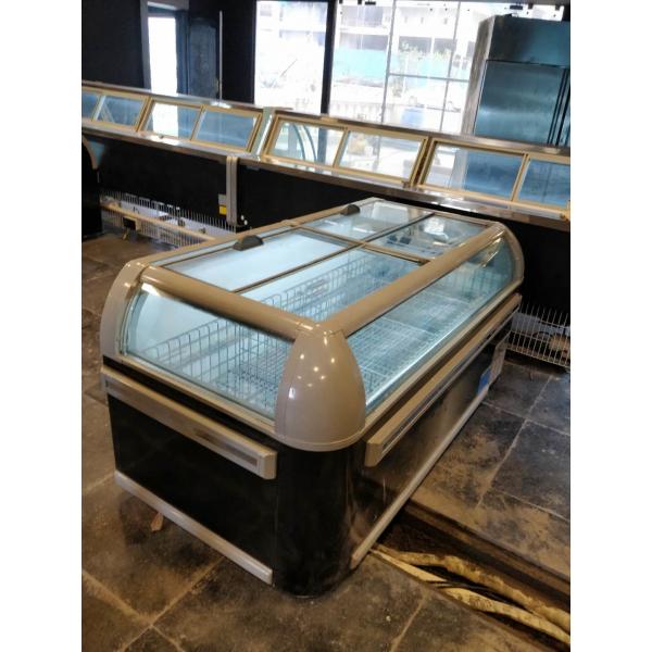 Quality R404a Open Top Island Freezer For Meat / Big Capacity Supermarket Chest Freezer for sale