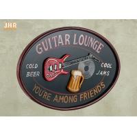 China Personalized Antique Wall Art Sign Pub Sign Wall Decor Oval Shape Guitar Lounge for sale