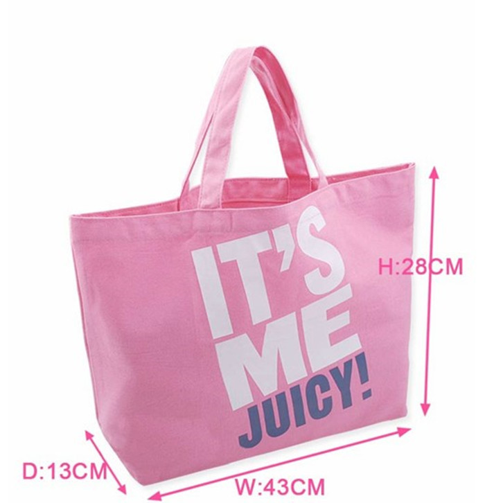 China Pink Printed Canvas Tote Bags Ladies Cotton Handbags for Ladies Supermarket factory