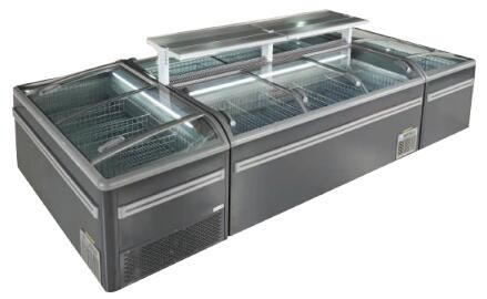 Quality 490L 610L 900L Glass Door Chest Freezer With Sliding Glass Top Island Freezers for sale