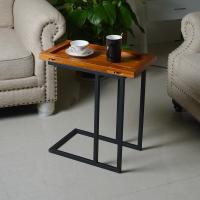 Quality Living Room Metal Stand 58cm Height Solid Wood Chairside Table for sale