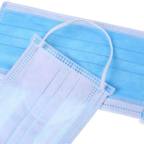 Quality Blue Non Woven Disposable Face Mask 3-Ply Protection For Industry / Hotel for sale