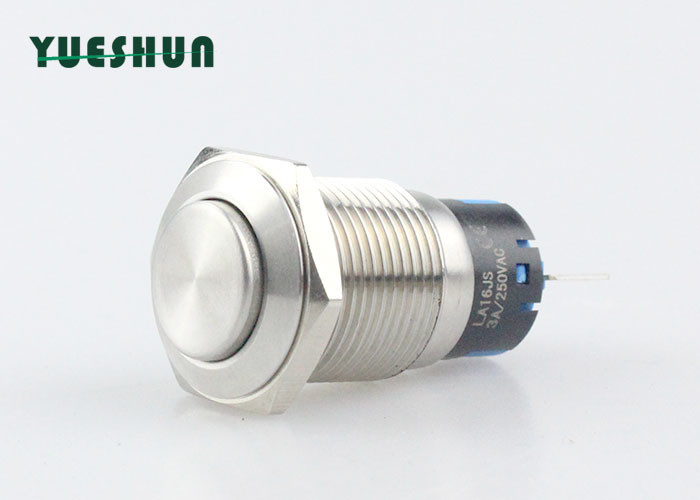 Quality 16mm High Head Metal Push Button Switch , Self Locking Push Button Switch NO NC for sale