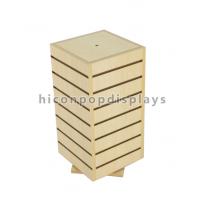 China Desktop Wood Slatwall Display Stands , Rotating Slatwall Display Tower Without Hooks for sale