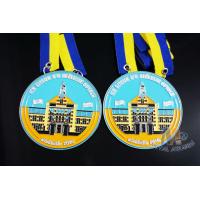 China Full Soft Enamel Circle Shape Metal Award Carnival Medals With Two Ribbon Loop factory