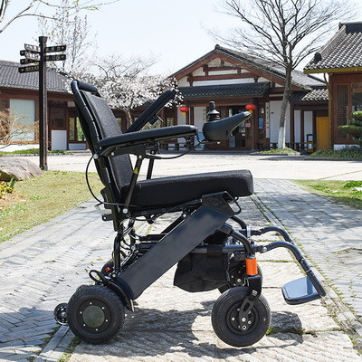 Quality Lightweight Electric Foldable Wheelchair With Lithium 100KG Load for sale