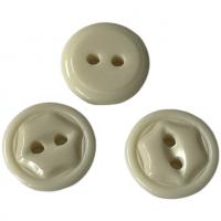 China Plastic Resin Hexagon Buttons Snow White With Two Hole In 28L Apply For Sewing Shirt for sale