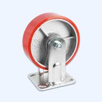 China 350kg Maximum Load Industrial PU Caster 4/5/6/8 Fixed Style Heavy Duty Caster Wheel factory