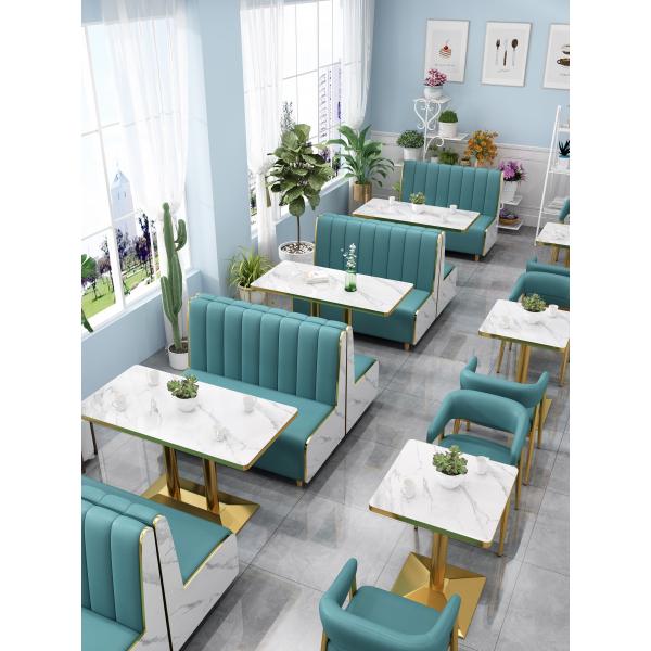 Quality Leather Hotel Restaurant Furniture Marble Art Modern Booth Seating for sale