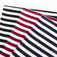 China Custom Cotton Lycra Rib Knit Fabric Summer T Shirt Plain Striped Material factory