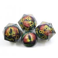 China Handmade Resin Quicksand Ball Dice Polished Set Of 7 Role Playing Accessories Large Board for sale