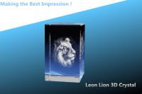China leon Lion 3D Crystal/3d laser engraving crystal cube/rectangle/2d laser engraving award factory