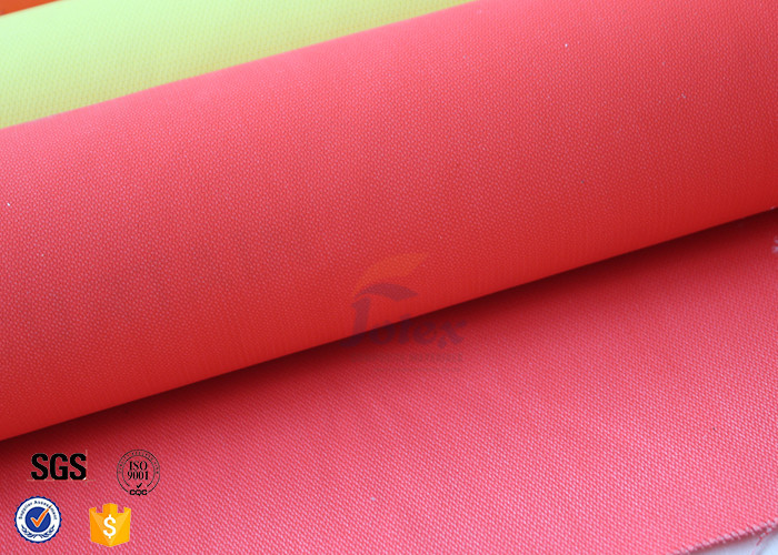 China Acrylic Coated Fiberglass Fire Blanket Fabric Red 490GSM Welding Sparks Shield factory