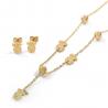 China Gold Plated Stainless Steel Jewelry Set / Ladies Fashion Jewellery factory