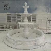China Marble Waterfall Fountain Outdoor White Stone Out Door Water Fountain Italian Garden Decoration Large factory