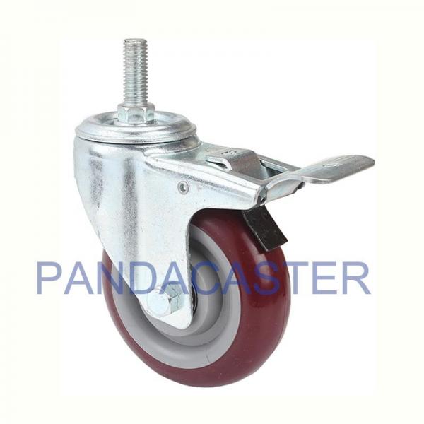 Quality Durable Medium Duty Casters 220Lbs 100mm Braked Castors for sale
