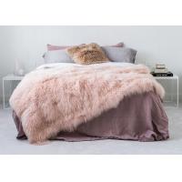 Quality Genuine Tibetan Sheepskin Throw For Queen Size Bed, Soft Sheepskin Fur Blanket for sale