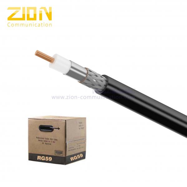 Quality Tri - Shield 67% AL Braiding RG59 Coaxial Cable CMR PVC for Broadcasting for sale