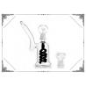 China Double Black Helix Perc Bong Mini Glass Smoking Water Pipe Bubbler Oil Rigs With Nail factory