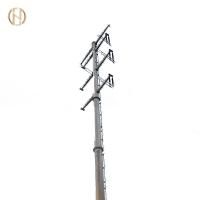 Quality Galvanized Transmission Electrical Steel Pole Hot DIP Galvanized Electrical for sale