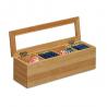 China 4 sections bamboo wooden assorted tea box tea organizer factory