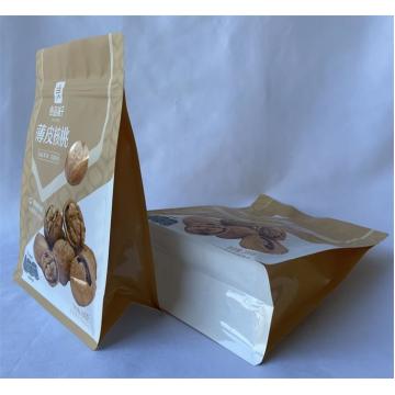 Quality Matte Surface Flat Bottom Side Gusset Bag 8 Side Seal For Nuts for sale