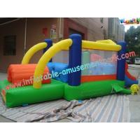 China Commercial Grade PVC Tarpaulin Inflatable Bounce House Blower With Slide factory