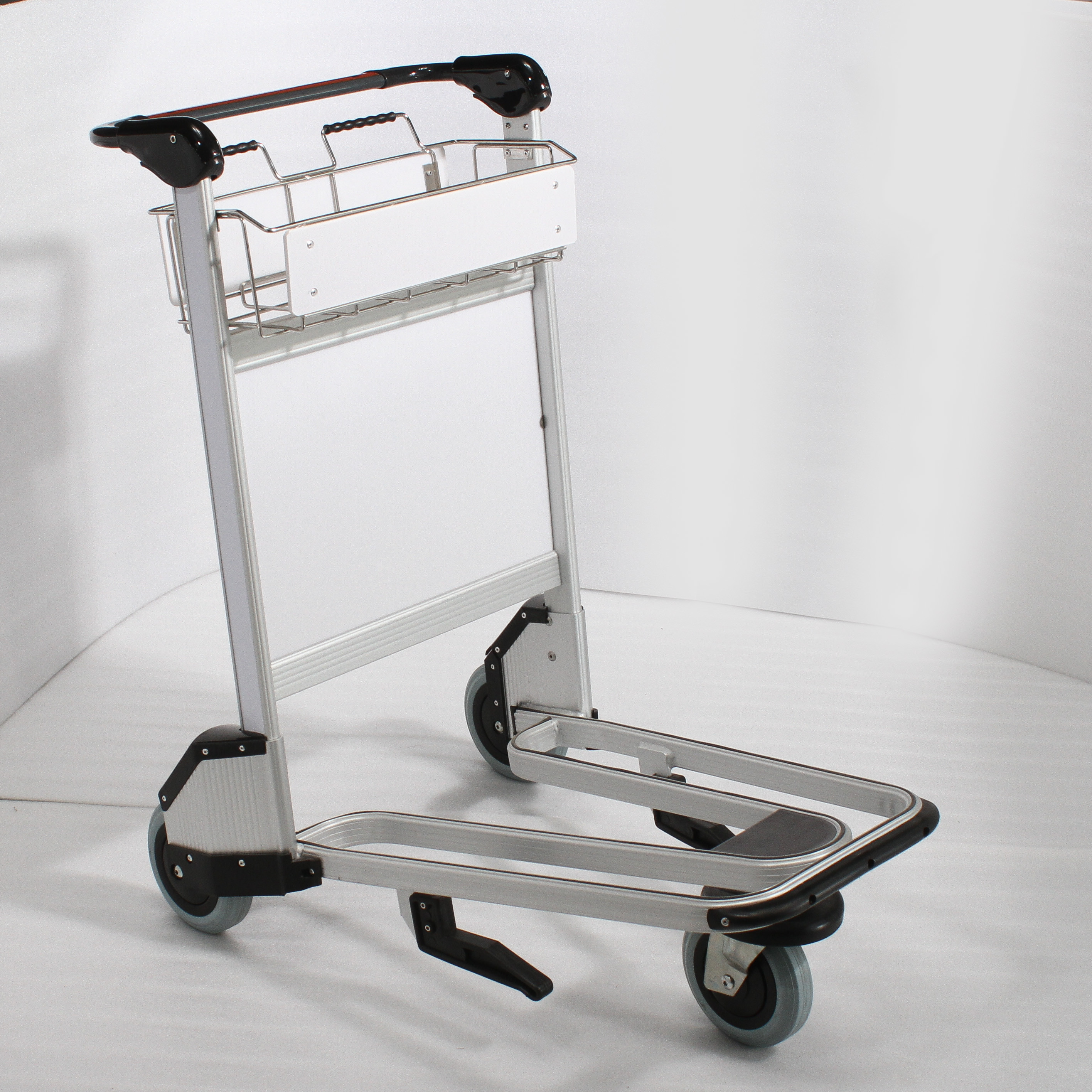 China Stainless Steel Airport Luggage Trolley Free Logo Design Airport Luggage Cart factory