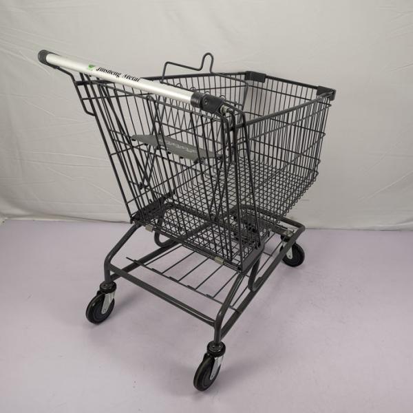 Quality 150L American Style Supermarket Shopping Trolley PU Wheel Grocery Trolly Cart for sale