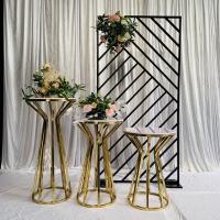 China European wedding stage decoration style stainless steel cake stand set factory