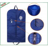 Quality Peva Fold Down Hanging Suit Garment Bag For Suits , Storage Hanging Clothes Bag for sale