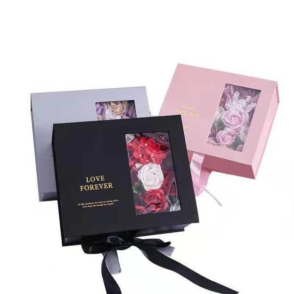 Quality Ribbon Bow Cardboard Gift Packaging Box Bulk Flower Boxes for sale