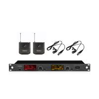 china 32 Preset Channels UHF Wireless Microphone Dual Lavalier Microphone System